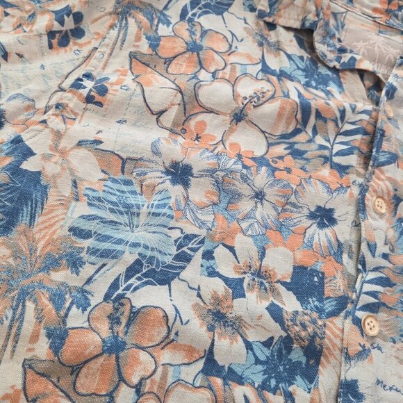 Jimmy Buffett MARGARITAVILLE Hawaiian Shirt Men's Large Floral Surf Silk Linen - Picture 5 of 12